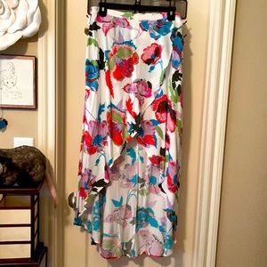 Floral high low skirt
